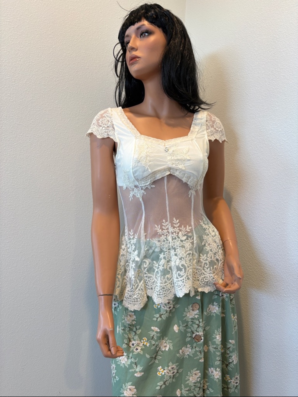Elegant Lace Blouse in Cream
